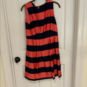 Sail to Sable Coral and Navy Striped Dress